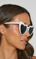Isobel Heart Sunglasses in White