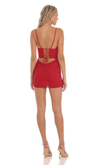 Lace Corset Dress in Red