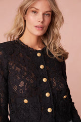 Richard Sheer Lace Jacket-BLACK