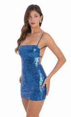Sequin Bodycon Dress in Blue