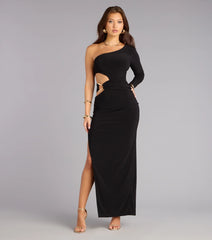 Veronica Long Sleeve Cutout Formal Dress