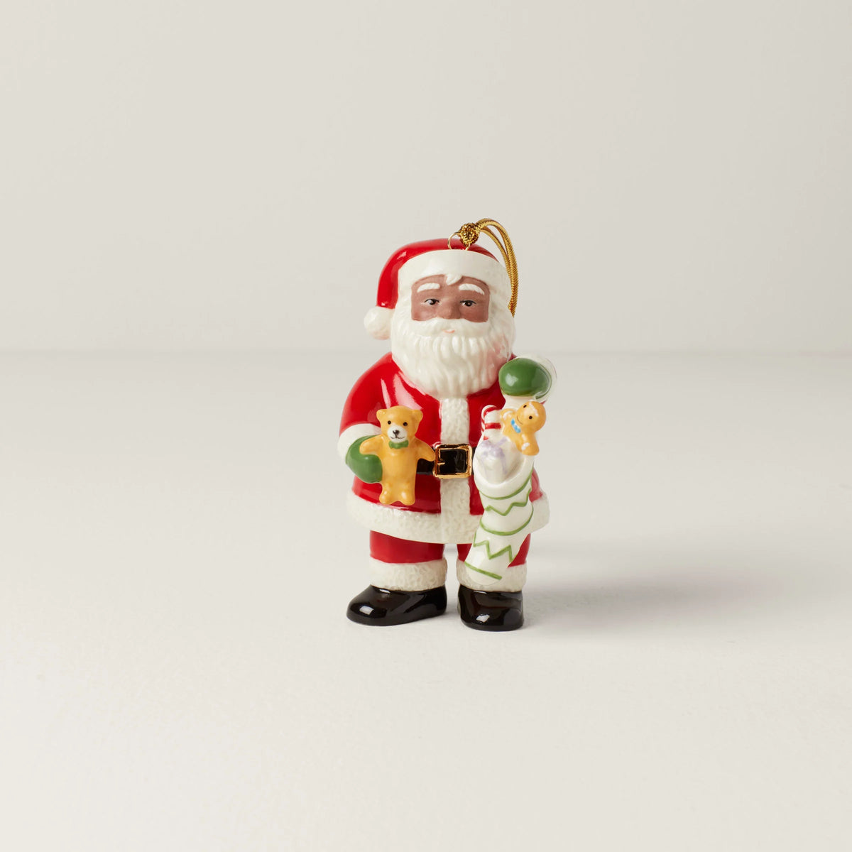 African American Santa & Stocking Ornament