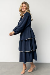 Barcelona Tiered Dress | Navy