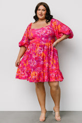 Levy Sweetheart Mini Dress | Fuchsia Multi