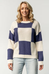 Jayda Sweater | Cream + Blue