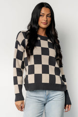 Quincy Checkered Sweater | Deep Jade