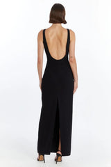 Until The Sun Rises Satin Maxi Dress Black