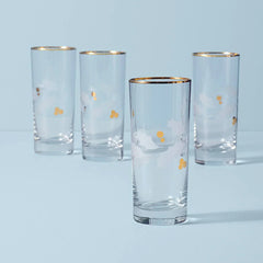Holiday Gold 4-Piece Highball Glass Set