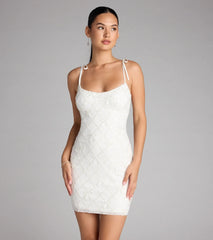 Marleen Sequin Pearl Bow Mini Dress