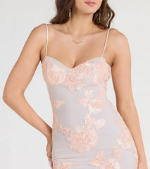 Nicollet Lace-Up Mermaid Floral Formal Dress