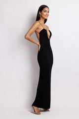 Kirsty Strappy Circle Cutout Maxi Dress - Black