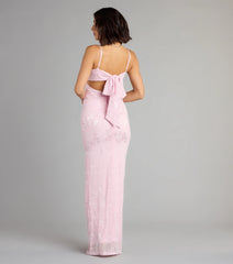 Gabriella Floral Embroidered Tie Back Formal Dress