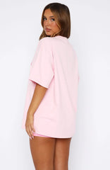 Gave You My Time Oversized Tee Pink