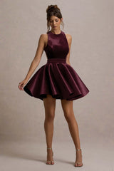 Mackie | Port Velvet Sleeveless Skater Mini Dress