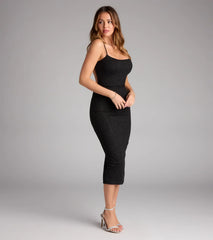 Kourtney Glitter Bow Midi Formal Dress
