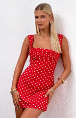 Layla Red Polka Dot Tie Back Mini Dress