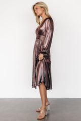 Aisha Shimmer Dress | Bronze