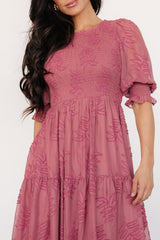 Nellie Smocked Midi Dress | Vintage Rose